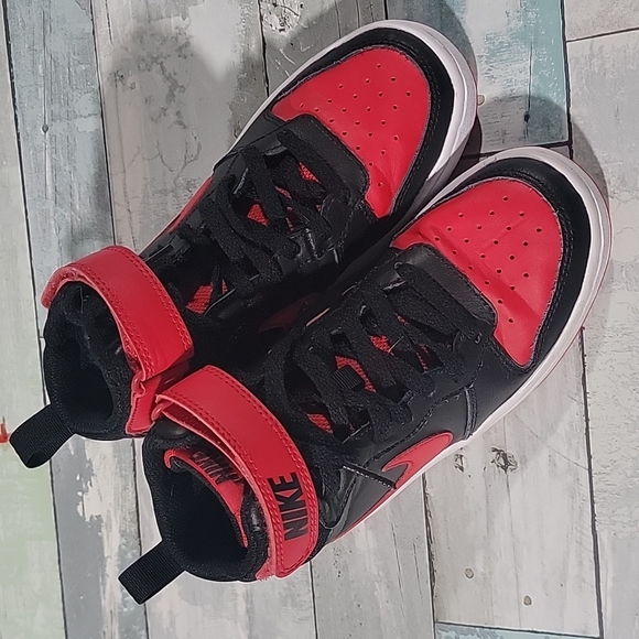 red and black basketball shoes nike